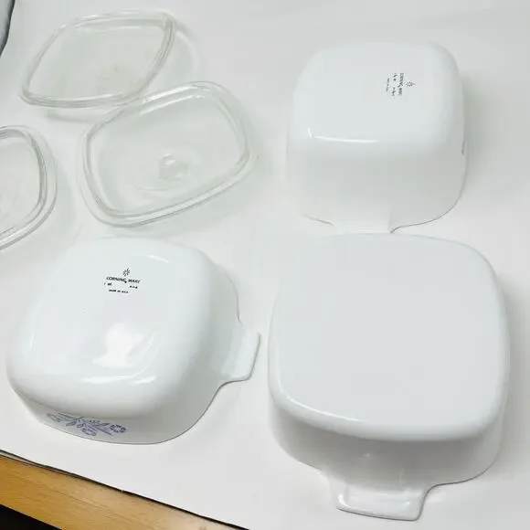 Vintage Corning Ware Casserole Baking Dishes x 3 Blue Cornflower (H4) 6 Pc USA - Picture 4 of 14